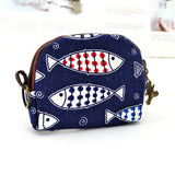 Canvas Cartoon Keychain Wallet for Women & Kids