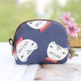 Canvas Cartoon Keychain Wallet for Women & Kids