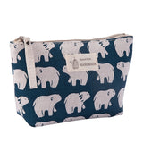 Canvas Travel Cosmetic Bag for Women - Portable Makeup & Toiletries Organizer