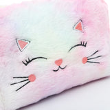 Fur Cat Cosmetic Bag for Women - Travel Makeup Case