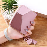 Geometric Women Wallets with Zipper