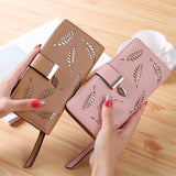 Golden Leaf Buckle Wallet for Women