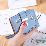 Golden Leaf Buckle Wallet for Women