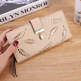 Golden Leaf Buckle Wallet for Women