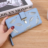 Golden Leaf Buckle Wallet for Women