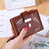 Golden Leaf Buckle Wallet for Women