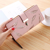 Golden Leaf Buckle Wallet for Women