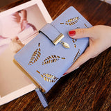 Golden Leaf Buckle Wallet for Women