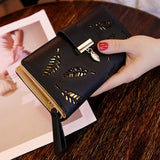 Golden Leaf Buckle Wallet for Women