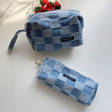 Japanese Style Plaid Cosmetic Bag & Organizer