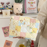 Korean Quilted Fresh Flowers Makeup Bag - Portable Floral Organizer