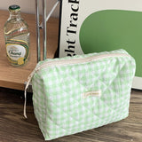 Korean Quilted Fresh Flowers Makeup Bag - Portable Floral Organizer