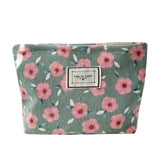 Korean Quilted Fresh Flowers Makeup Bag - Portable Floral Organizer