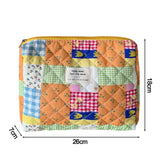 Korean Quilted Fresh Flowers Makeup Bag - Portable Floral Organizer