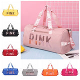 PINK Waterproof Sports Gym Bag Dry-Wet Separation, Shoe Compartment