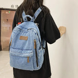 Blue Denim Backpacks For Women 100 Cotton