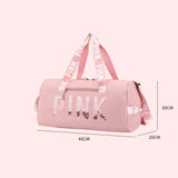 PINK Waterproof Sports Gym Bag Dry-Wet Separation, Shoe Compartment