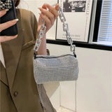 Diamond crossbody messenger bag, trendy summer bling handbag