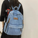 Blue Denim Backpacks For Women 100 Cotton