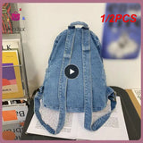 Blue Denim Backpacks For Women 100 Cotton