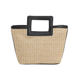 Women Handmade Woven Boho Summer Handbag Straw Beach Tote Bag