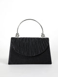 Pleated Evening Clutch Elegant Solid Color for Parties & Weddings