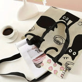 Kawaii Cute Print Tote Bag Large Canvas Shoulder Beach Travel Bag