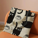 Kawaii Cute Print Tote Bag Large Canvas Shoulder Beach Travel Bag