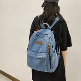 Blue Denim Backpacks For Women 100 Cotton