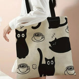 Kawaii Cute Print Tote Bag Large Canvas Shoulder Beach Travel Bag