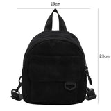 New Fashion Mini Backpack Solid Corduroy Small Travel Bag