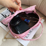 Sweet Lace Heart Round Handbags High-Quality PU Leather Crossbody Bags