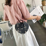 Sweet Lace Heart Round Handbags High-Quality PU Leather Crossbody Bags